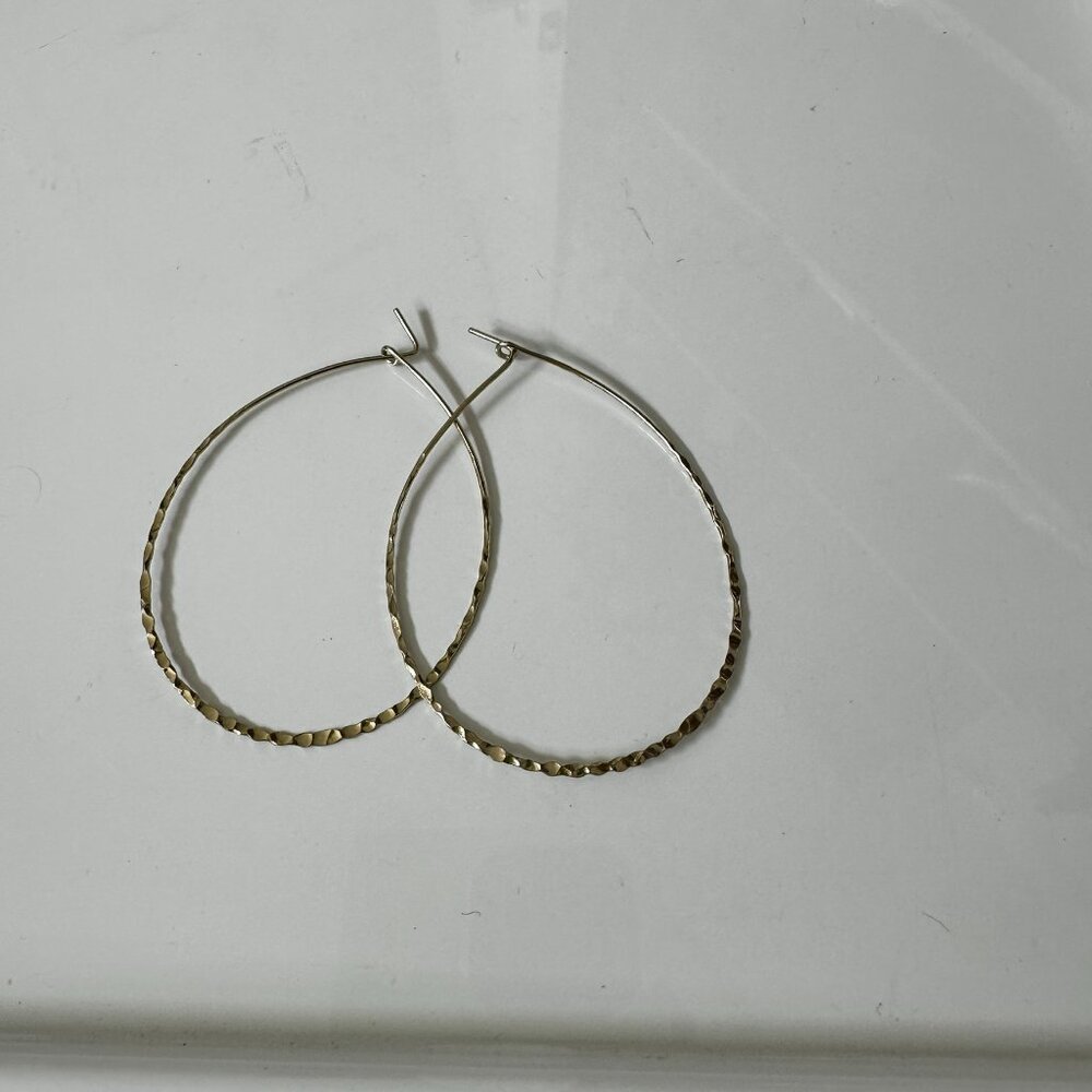 Hammered Gold Hoops